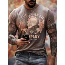 Men's Short Sleeve Skull Pattern HE1307-03-01