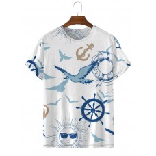 Marine Graphic Print Short Sleeve T-Shirt